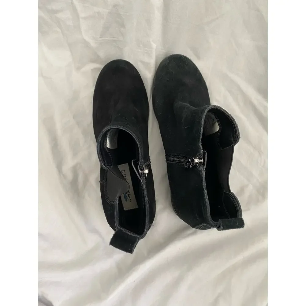 Aqua College Waterproof Black Suede Leather Ankle Boots Siz 8.5